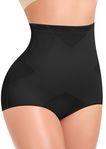 YARRCO Culotte Gainante Femme Ventre Plat Culottes Sculptantes Taille Haute Gaine Amincissante Invisible Panty Gainant Shapewear Minceur Body Shaper (#1 Noir,XXL)