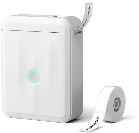 NIIMBOT D110 Mini máquina etiquetadora con cinta, impresora térmica portátil Bluetooth para organizar el almacenamiento, oficina, hogar, máquina de etiquetas con múltiples plantillas, color blanco