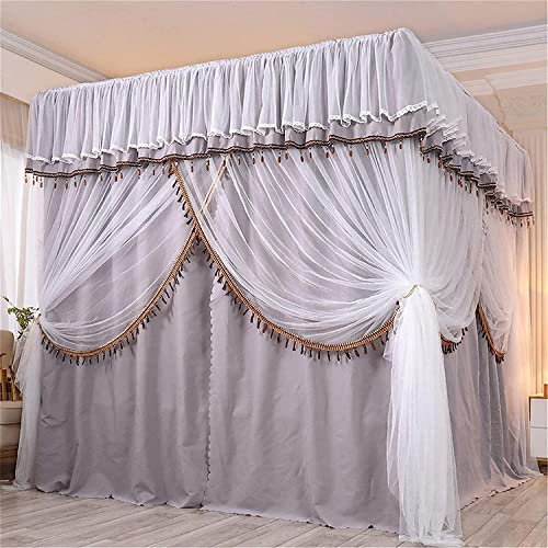 GLMGBP Moskitonetz, Vier-Eck-Pfosten-Baldachin, Prinzessin-Moskitonetz, 3 seitliche Öffnungen, Pfostenbett, Himmelbett, Mädchenbettwäsche, A03, 1,8 x 2,2 m Bett