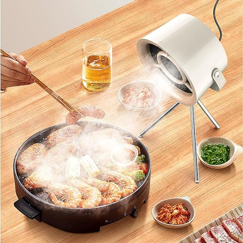 Desktop Range Hood, Mini Desktop Cooker Hood, 3 Speed ​​Exhaust Fan Outdoor BBQ Powerful Quiet Exhaust, Washable, Low-Noise Extractor Hood for Home, Kitchen, Hot Pot