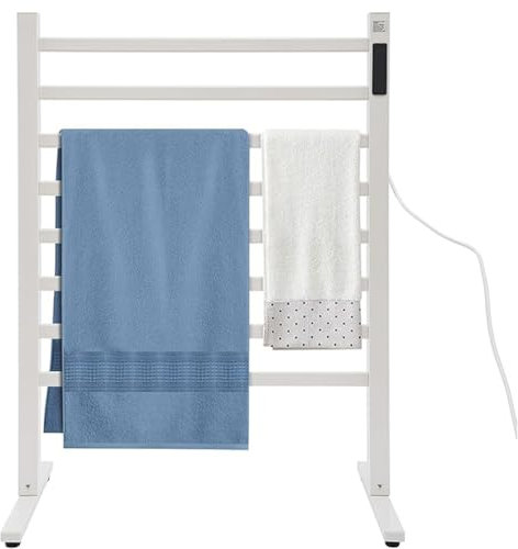 QJWM Calentador De Toallas Independiente Calentador De Toallas Eléctrico De Pie, Radiador De Baño, Toallero con LED Calentador De Toallas De 180W para Baño A