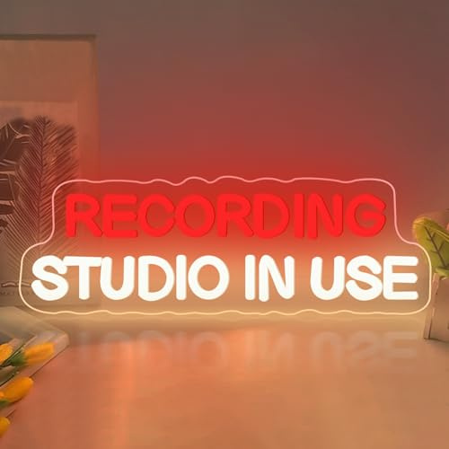 Cartel de neón para grabación de estudio en uso, intensidad regulable, música en vivo, LED, lámpara de pared alimentada por USB, para sala de grabación, estudio de música, dormitorio, sala de juegos
