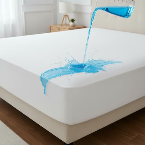 Magna Collection Waterproof Mattress Protector – Soft, Super Absorbent, Non-Slip and Non-Allergenic – Machine Washable Mattress Cover Fits up to 30cm Deep (Double)