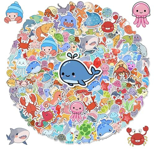G2PLUS 100PCS Ocean Animal Stickers for Children, Sea Creature Stickers