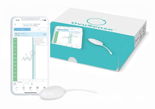 Moniteur de fertilité OvuSense (OvuCore) - Test et prédicteur d'ovulation en temps réel avec application de suivi incluse, précision cliniquement prouvée même pour les cycles irréguliers et le SOPK