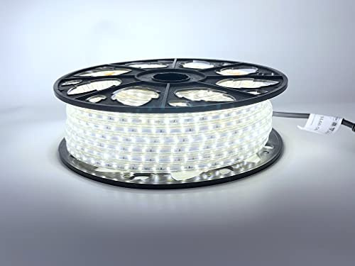 LEDZEIT - Profi Serie - LED ljuslist resma 50m ute och inne, 220V-240V, kallvit 6500K, dimbar, strip light, går att förkorta. Expanderbar, Vattentät, för byggnad, affärer, projekt, dekoration