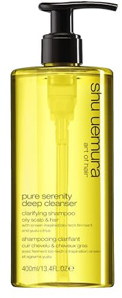 Shu Uemura, Pure Serenity Deep Cleanser, Klärendes Shampoo, Für fettige Kopfhaut und fettiges Haar, Mit japanischen Yuzu-Zitronen, Entfernt Schmutzpartikel von der Kopfhaut, 400 ml