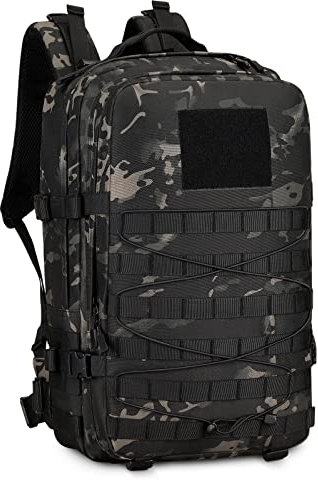 HUNTVP Militär Rucksack 40L Wanderrucksack Bundeswehr Rucksack Taktischer Rucksack Herren Molle Miltec Rucksack Tactical Backpack Wasserdicht für Herren Damen Outdoor Wandern Camping, 40L-Camouflage