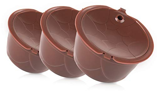 Karlak Lot de 3 capsules de café réutilisables compatibles avec filtres à café rechargeables avec brosse pour amoureux de la poitrine