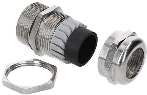 1 presse-étoupe Kalitec M63 en laiton - 35,0-48,0 mm - Zone de serrage - Contre-écrou M63 en laiton - Filetage long - Passe-câble étanche au gaz et à l'eau