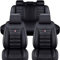SSIMOO Auto Sitzbezüge Set für Mercedes Benz GLC-Class 300/200/300e/250 X253/C253, Vorne und Hinten Leder Schonbezüge Wasserdicht Zubehör Innenraum