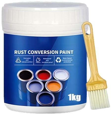 Rust Converter Paint – Long-Lasting Rust Protection, All-Weather Metal Primer for Doors, Windows & Iron Surfaces. Converts Rust to a Stable, Paintable Coating – Indoor & Outdoor Use (Black)