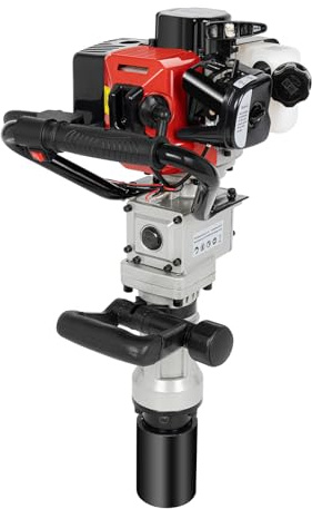 32.6cc Gas Powered T-Post Driver, 0.9kw Petrol Fencing Tool Machine, 2 Stroke Portable Dual Handle Farm Piling Driver for Farm, Ranch Fencing, Road