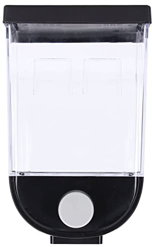 ANKROYU Distributore di cibi secchi quadrati a parete a parete montata per cereali per la biancheria distributore di cereali per cucina addominali neri (1l)