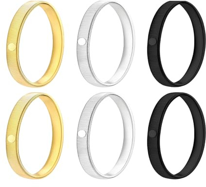 Oavie 6 Pack Metal Armbands, Elastic Shirt Sleeve Holders