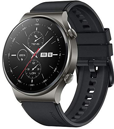 HUAWEI WATCH GT 2 Pro Montre Connectée,Ecran AMOLED Tactile ,14 jours d'autonomie,GPS&GLONASS,SpO2,Plus de 100 Modes D'entraînement,Appels via Bluetooth,Fonctionne avec iOS/Android,Noir