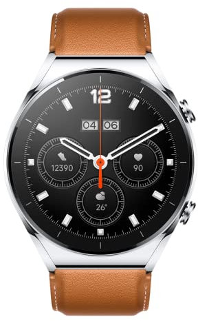 Xiaomi Watch S1 Smartwatch aus Edelstahl & Saphirglas (1,43 AMOLED HD; 117 Trainingsmodi; Überwachung von SpO2, Herzfrequenz & Schlaf; Bluetooth; NFC; GPS, 5ATM, bis zu 12 Tage Akku, Alexa) Silber