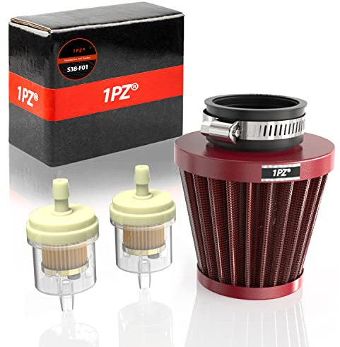 1PZ S38-F01 38mm 39mm 40mm Filtro de Aire Cónico Universal Moto 49cc 50cc 70cc 80cc 90cc 110cc 125cc 150cc 200cc GY6 Scooter ATV Moped Ciclomotor Quad Dirt Pit Bike, Rojo