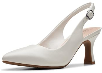 Clarks Zapatos de tacón Kataleyna para Mujer, Blanco Cuero (Off White Leather), 42 EU