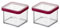 Rotho Loft quadratische Vorratsdose mit Deckel und Dichtung, Kunststoff (SAN) BPA-frei, transparent/rot, 0,5l (10,0 x 10,0 x 7,2 cm), 0.5 l quadratisch (Packung mit 2)