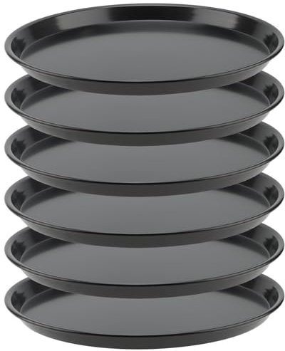 ZEONHEI Confezione da 6 vassoi antiaderenti per pizza da 20 cm, per forno, teglia rotonda per fare pizza