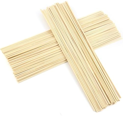 Beech Wood Dowels Smooth Rod Pegs, 100 Pcs Wood Dowel Rods/Wooden Poles, 3mm x 20cm Unfinished Natural Wood Dowel Rods Hardwood Sticks for Crafts and DIY