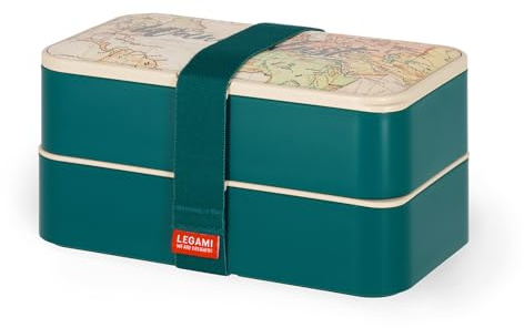Legami - Fiambrera para el almuerzo, con 3 cubiertos incluidos, Travel, capacidad 1200 ml, a prueba de fugas, apta para microondas y lavavajillas, ideal para escuelas, oficina, trabajo