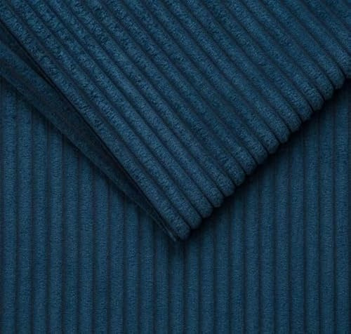 TAPHICEROS Cord Stoff, Marine, 100cm x 142cm, Meterware, Polsterstoff Material, Möbelstoff, Dicker Rippenstoff, Kord-Stoff, Bezugsstoff, Dekostoff für DIY Möbel Sofa Couch Kissenbezüge Kleidung