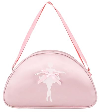 Bolsa de Ballet para Niñas - Bolsa de Baile para Niños, Bolsa de Deporte Portátil, Bolsa de Zapatos Pequeña con Lindo Bordado de Bailarina, Rosa, 35 x 11 x 21 cm