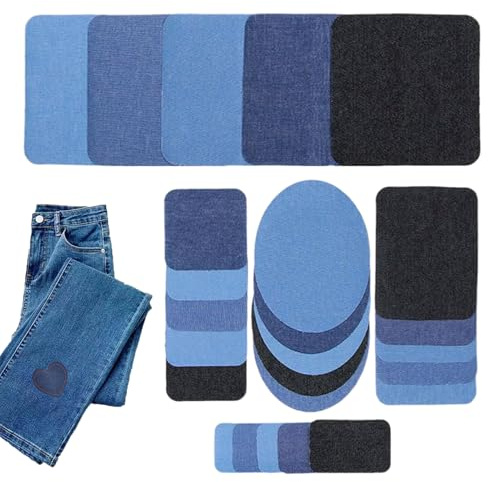 Toppe Denim - Adesivo Da Stirare Interno Esterno | 25 Pezzi Toppe Per Buchi Pantaloni Denim | Per Abbigliamento Pantaloni Borsa Zaino Cappello Tasca Abbigliamento Da Lavoro