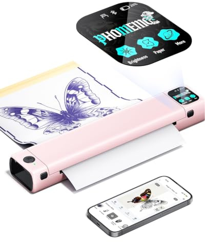 Phomemo M08F Plus Touch Screen AI Tattoo Printer Template Printer | Thermal Transfer Copier for Artists with AI Supporting Design App, Including 10pcs Premium Transfer Paper