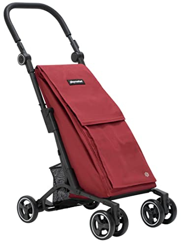 Playmarket Panier de Courses en Cuir, Rouge Grenat, 50 litres de capacité