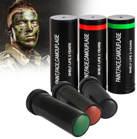 Dyceittdia Pintura Facial, 3 Piezas Kit De Pintura Facial De Camuflaje, Mini Kit De Pintura Facial, Pintura Facial Y Corporal, Maquillaje Militar De Camuflaje,Face Body Paint Bodypainting