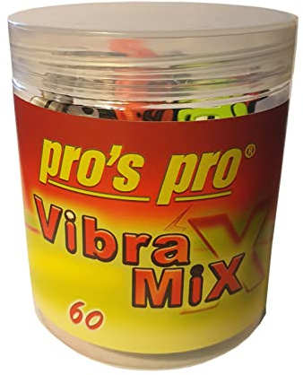 Pros Pro Vibra Mix 60x Tennis Vibrationsdämpfer – buntes Design-Mix-Set, Dämpfer zur Vibrations- & Geräuschreduzierung, passend für alle gängigen Tennisschläger