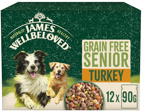 James Wellbeloved Grain Free Senior Dog Food with Turkey in Gravy Pouch 12 x 90 g