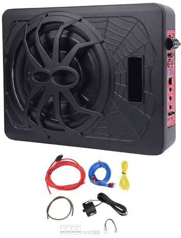 10in 800W Slim Underside Powered Car Subwoofer Car Audio Subwoofer med LED -omgivande Ljus Utmärkt Värmeavledningsutrymme för Bil (Blå)