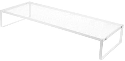 Holibanna Supporto per Monitor da Scrivania in Ferro Bianco Rialzo Stabile per Computer e Laptop, Risparmio Spazio e Conservazione Tastiera per Ufficio o Casa