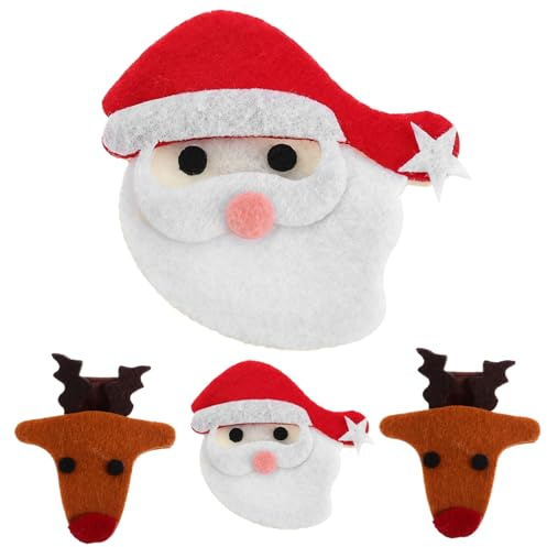 FRCOLOR 4piezas Pinzas Pelo Accesorios Navideños para Fiestas Tocados Navideños para Decoración de Pelo Celebraciones