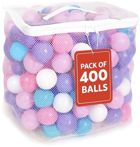 MW SPORTS Play Balls for Ball Pit, Plastic Crush Proof, Phthalate & BPA Free, Pastel Colors. (400 Balls)