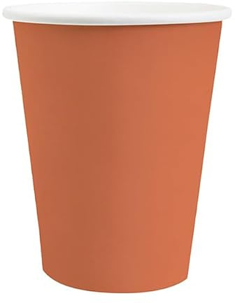 Générique Gobelets en Carton pour Fête Anniversaire et Mariage, 10 Pièces, 9,5 cm x 8 cm, avec Rebord Blanc, Empilables, pour Cocktails, Buffets et Bonbons (Terracotta)