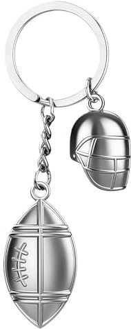 XETHI Porte-clés Football Américain en Métal | Porte-clés 3D Cadeau pour Hommes | Résistant aux Rayures et Durable | Idée Cadeau Sport pour Fans de Foot et Anniversaires