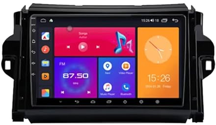 Autorradio Android Double DIN para Toyota Fortuner 2 2015-2020 con Carplay y Android Auto Pantalla táctil de 9 Pulgadas Bluetooth Control del Volante navegación GPS Wi-Fi Manos Libres (4 núcleos 2+3