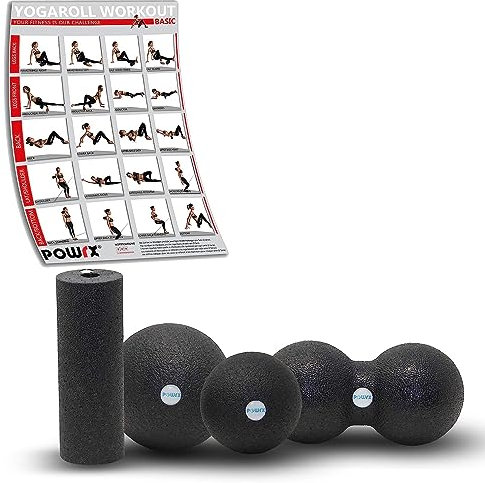 Faszienrolle Set inkl. Workout I Professional Foam Roller Massagerolle I Gymnastikrolle für Triggerpunkt Selbstmassage (4 in 1)