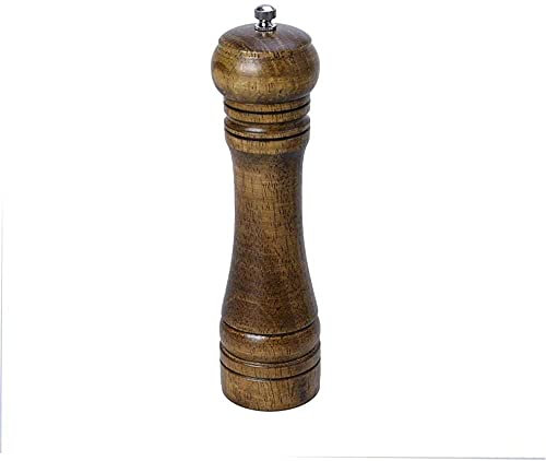 TONZN 5/8/10 Inch Wood Chili Mill-5 Inch Salt Mill Chili Thin Chili Powder Salt and Pepper Mill -10 Inches Salt (10 Inches)