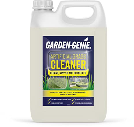 Garden Genie Artificial Grass Cleaner and Disinfectant | 3 in 1 Formula Cleans, Revives & Disinfects Astro Turf | Pet Friendly, Cruelty Free Deodoriser - 5 Litre