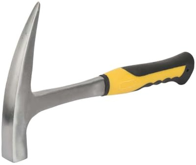 Joyzan Rock Pick, Carbon Steel Geology Brick Hammer with Pointed Tip Shock Reduction Grip Masonary Slate Tool for Geological Study Hounding Prospecting Mining Fossil Dig Masonry Related Geologist