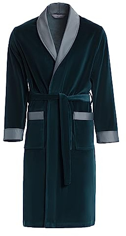 Revise RE-103 Robe de chambre pour hommes - Velours - Bleu vert - XL
