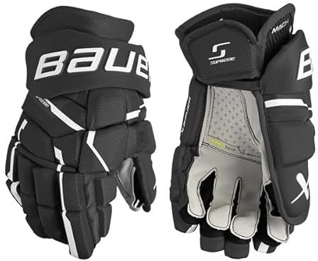 Bauer Supreme MACH Handschuhe Senior, Größe:14 Zoll, Farbe:schwarz/weiß