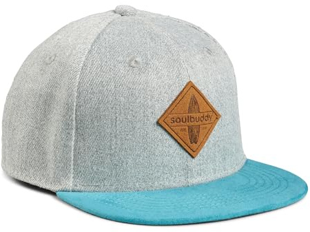Soulbuddy Snapback cap per Bambini in 3 Taglie – Berretto da Baseball Leggero e Traspirante – Cappello Estivo per Bimbo e Bimba - Idea Regalo Originale (IT, Testo, M, Grigio Petrolio)