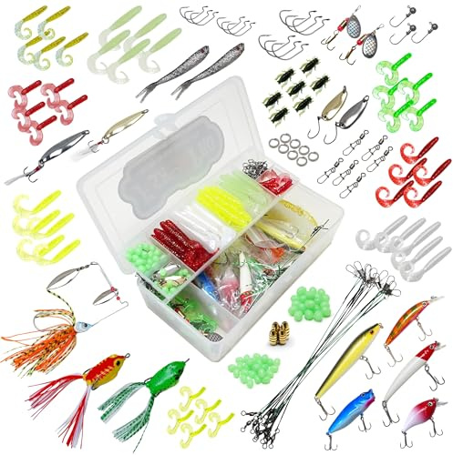 FISH-XPRO Ensemble d'accessoires de Poisson prédateur 215 pièces (boîte à taques) - Kit Complet pour pêcheurs prédateurs - Tout pour la Perche, Le Sandre et la pêche au brochet. Transport organisé et